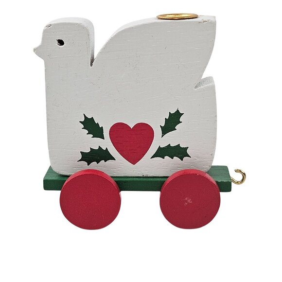 Lego Joy Train Set Of 4 Painted Wooden Candle Holders Current 1984 Christmas - Picture 4 of 9